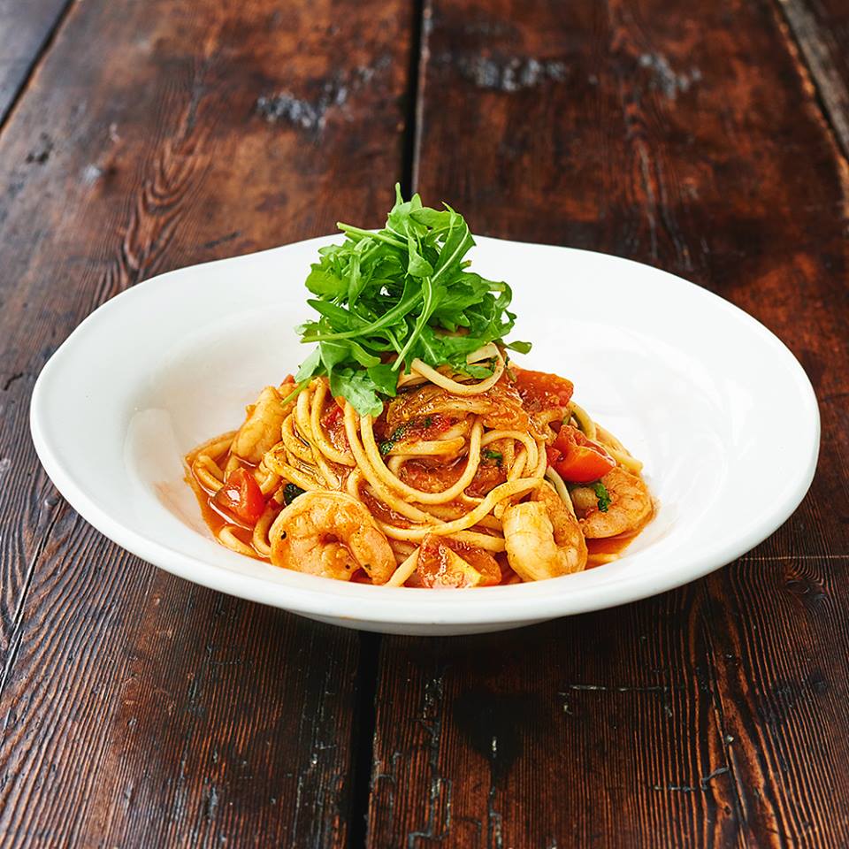 Our famous prawn linguine