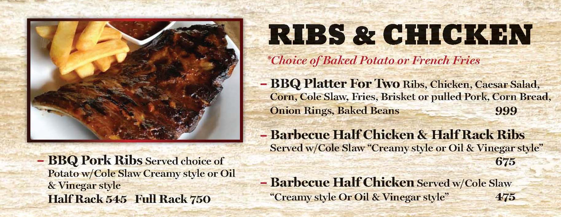 Menu Ribs